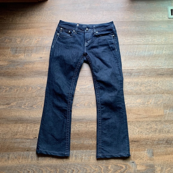 Women's Miss Me Jeans Easy Boot Rhinestone Flap Sequins Sz 28 **HEMMED to 28.5 - Picture 3 of 11